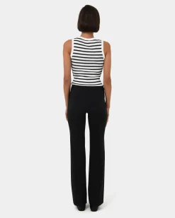 Forcast Lindy Knit Tank Top Ivory & Black Best