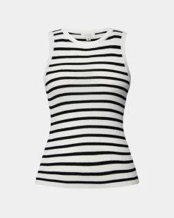 Forcast Lindy Knit Tank Top Ivory & Black Best