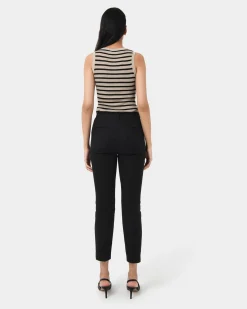 Forcast Lindy Knit Tank Top Beige & Black Discount