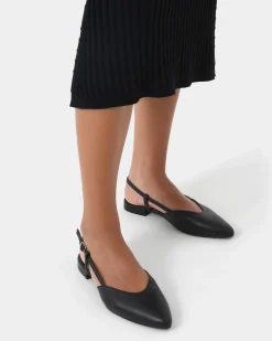 Forcast Liyana Leather Flat Black Outlet