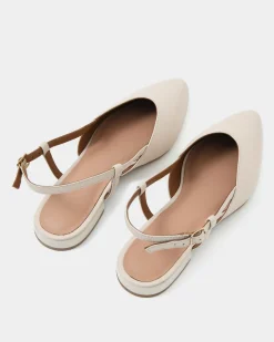 Forcast Liyana Leather Flat Pale Nude Sale
