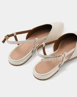 Forcast Liyana Leather Flat Pale Nude Sale