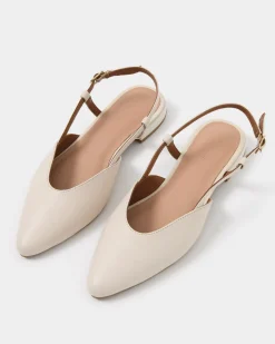 Forcast Liyana Leather Flat Pale Nude Sale