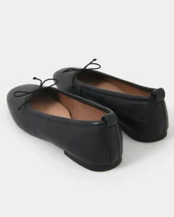 Forcast Lizbeth Leather Ballet Flat Black