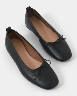 Forcast Lizbeth Leather Ballet Flat Black