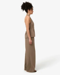 Forcast Lola Lurex Blend Wide Leg Pant TAUPE Outlet