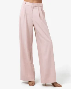 Forcast Lola Lurex Blend Wide Leg Pant Pink Discount