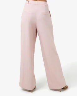 Forcast Lola Lurex Blend Wide Leg Pant Pink Discount