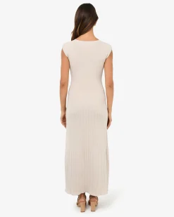 Forcast Lourdes Ribbed Knit Dress Buttercream Best