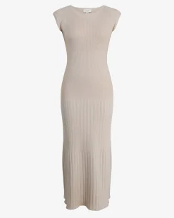 Forcast Lourdes Ribbed Knit Dress Buttercream Best