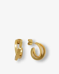 Forcast Lyra Crossover Hoop Earrings Gold Sale