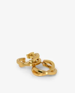 Forcast Lyra Crossover Hoop Earrings Gold Sale