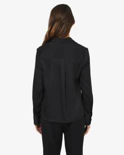 Forcast Mae Satin Shirt Black Hot