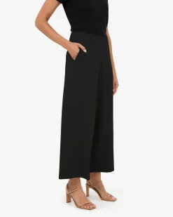 Forcast Mallory Herringbone Culottes Black Clearance