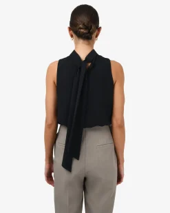 Forcast Maria Gathered Top Black New