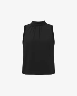 Forcast Maria Gathered Top Black New