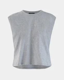 Forcast Martin Power Shoulder Top Melange Grey Sale