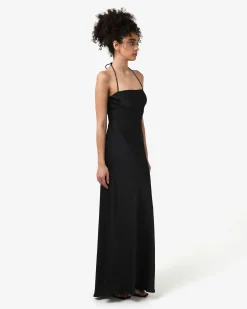 Forcast Martini Strapless Satin Dress Black Online