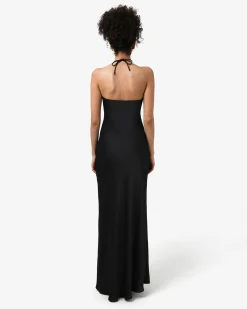 Forcast Martini Strapless Satin Dress Black Online