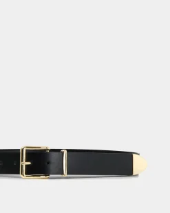 Forcast Massimo Leather Belt Black Online