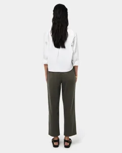 Forcast Mazzy Cotton Belted Trousers Olive Hot