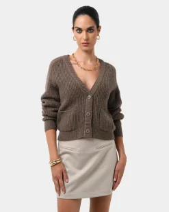 Forcast Mel Wool Blend Cardigan Latte Sale