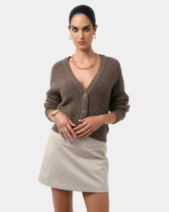 Forcast Mel Wool Blend Cardigan Latte Sale