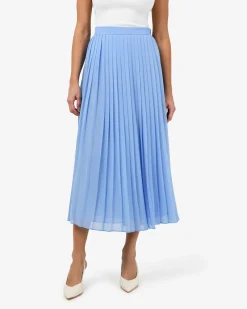 Forcast Melina Pleated Skirt Salt Blue Outlet