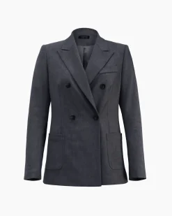 Forcast Merid Double Breasted Blazer Dark Grey Online
