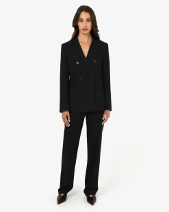 Forcast Merid Double Breasted Blazer Black Hot