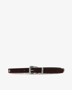 Forcast Mikala Suede Leather Belt Brown Discount