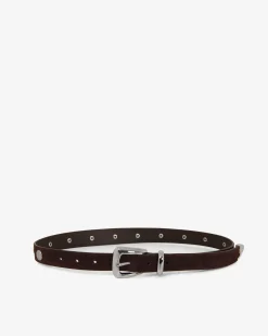 Forcast Mikala Suede Leather Belt Brown Discount