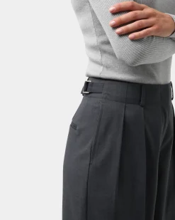 Forcast Milan Adjustable Waist Pants Grey Clearance