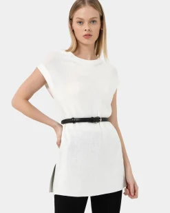 Forcast Milano Melange Knit Top Ivory Online