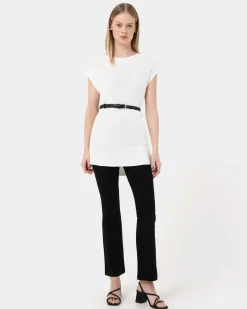 Forcast Milano Melange Knit Top Ivory Online