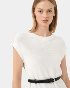 Forcast Milano Melange Knit Top Ivory Online