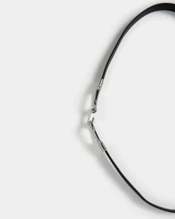 Forcast Mileena Leather Belt Black Silver Discount