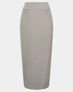 Forcast Milla Column Midi Skirt Stone Hot
