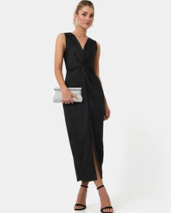 Forcast Mimi Front Twist Dress Black