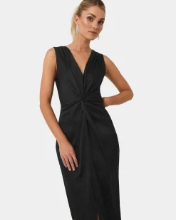 Forcast Mimi Front Twist Dress Black