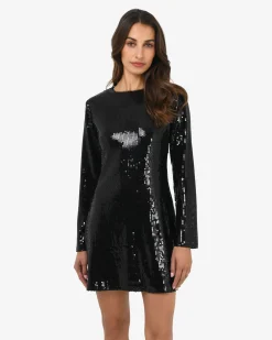 Forcast Mimi Shift Sequin Dress Black Sequin Sale