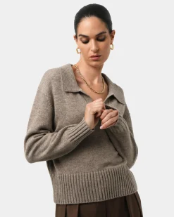 Forcast Mina Wool Blend Knit Marle Mocha Discount