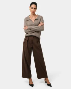 Forcast Mina Wool Blend Knit Marle Mocha Discount