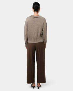 Forcast Mina Wool Blend Knit Marle Mocha Discount