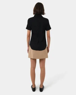 Forcast Morgan Cuff Short Sleeve Black Discount