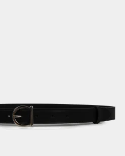 Forcast Morroco 2 Leather Belt Black Silver Discount