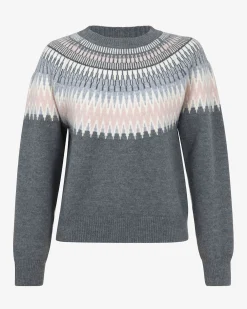 Forcast Natasha Fair Isle Sweater Pink Charcoal Best