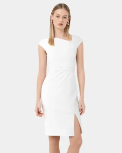 Forcast New Kenzie Asymmetric Dress Ivory