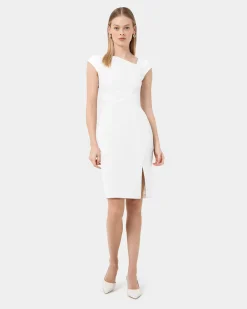 Forcast New Kenzie Asymmetric Dress Ivory