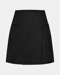 Forcast Nia Mini Linen Skirt Black Online